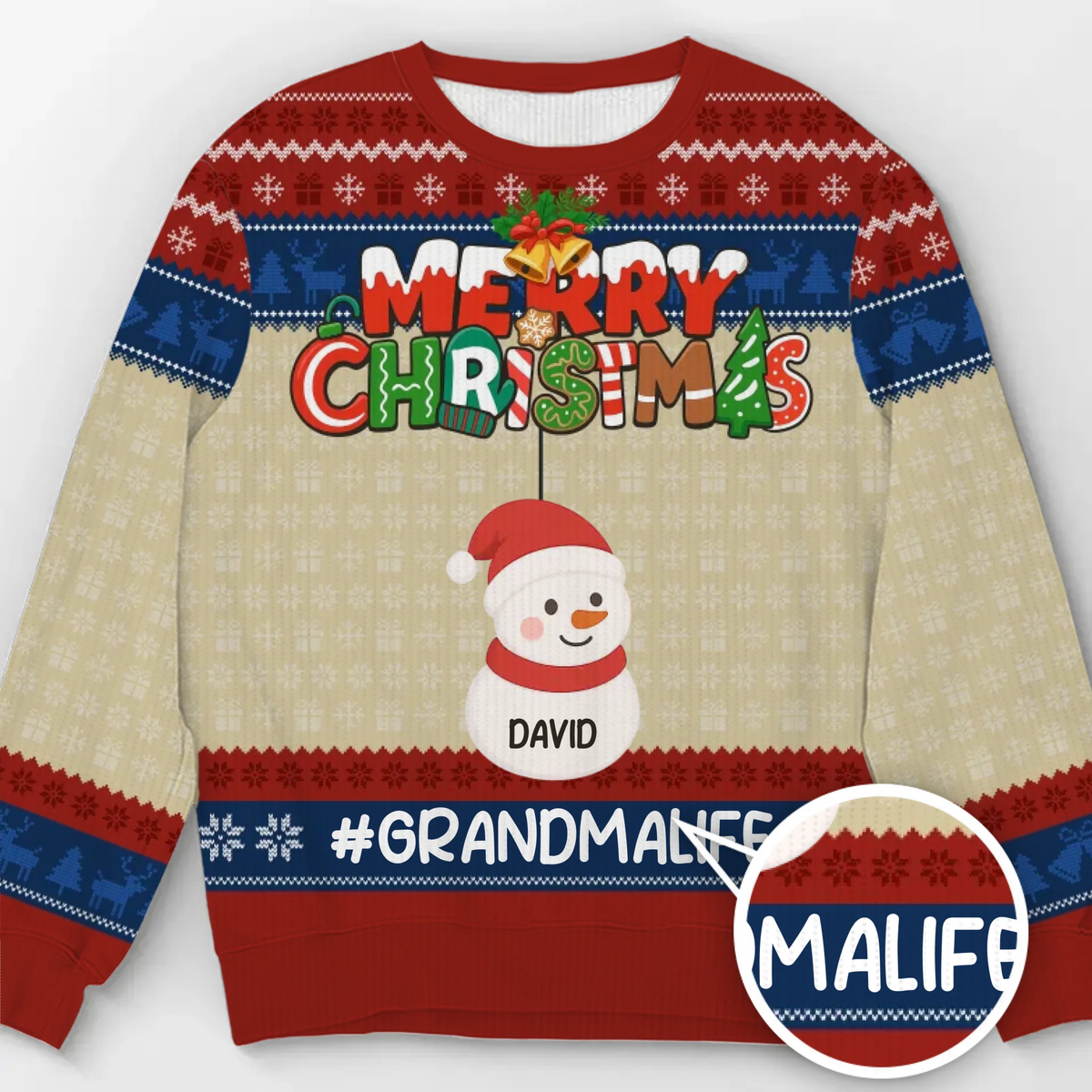 Custom Unisex Ugly Sweatshirt - Personalized Christmas Birthday Gifts For Mom, Dad, Kids - Grandkids Make Christmas Merrier