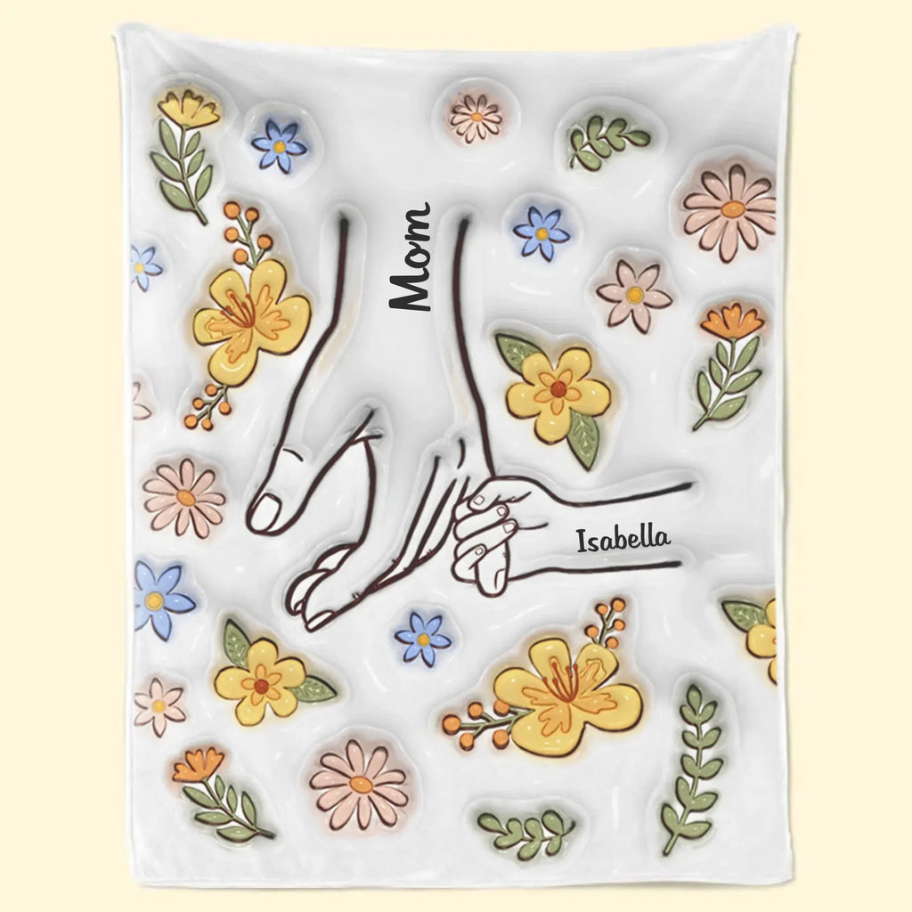 We Love You Mom - Family Personalized Custom 3D Inflated Effect Printed Blanket - Mother's Day, Gift For Mom, Grandma