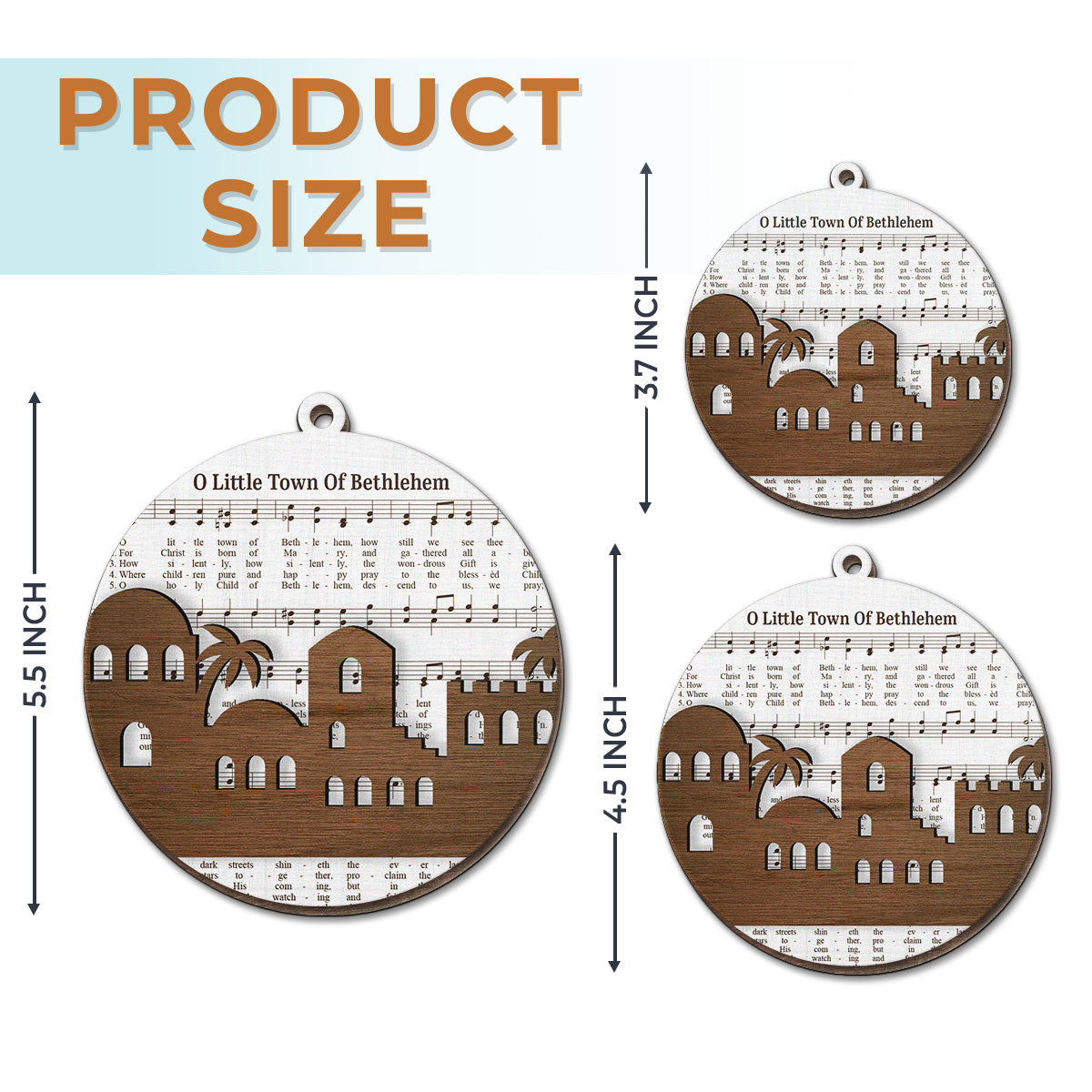 Wood Ornament - Christmas Christian Gifts For All Believers, Jesus Lovers - All Ye Faithful